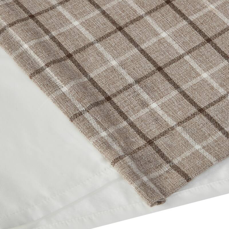 1 PCS Plaid Rod Pocket and Back Tab Curtain Panel with Fleece Lining