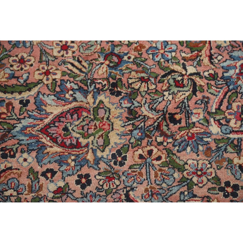 Vegetable Dye Kerman Persian Antique Large Hand-Knotted Wool Carpet - 8'8" x 17'6"