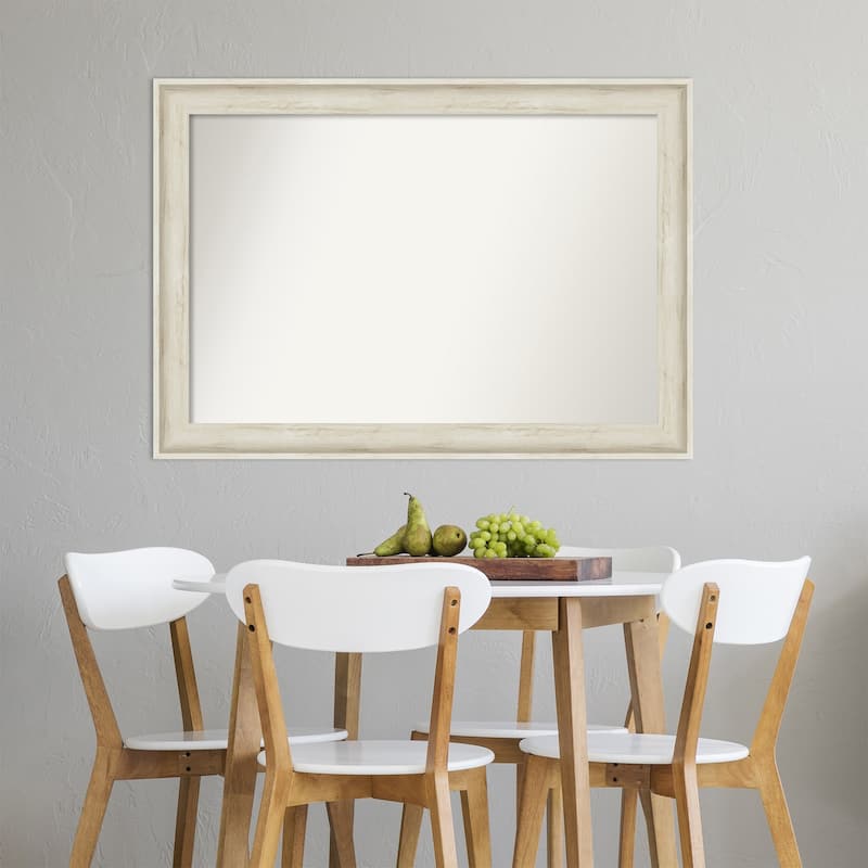 Non-Beveled Wall Mirror - Regal Birch Cream Frame
