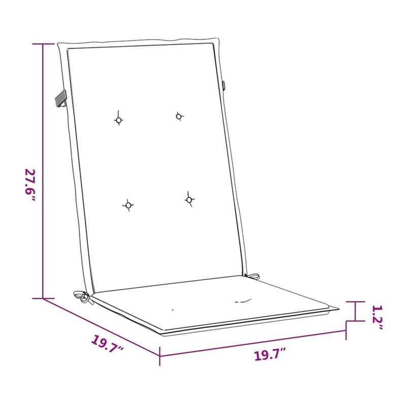 Outdoor Cushions for High Back Chair, Set of 2, Gray Fabric, 47 Inch