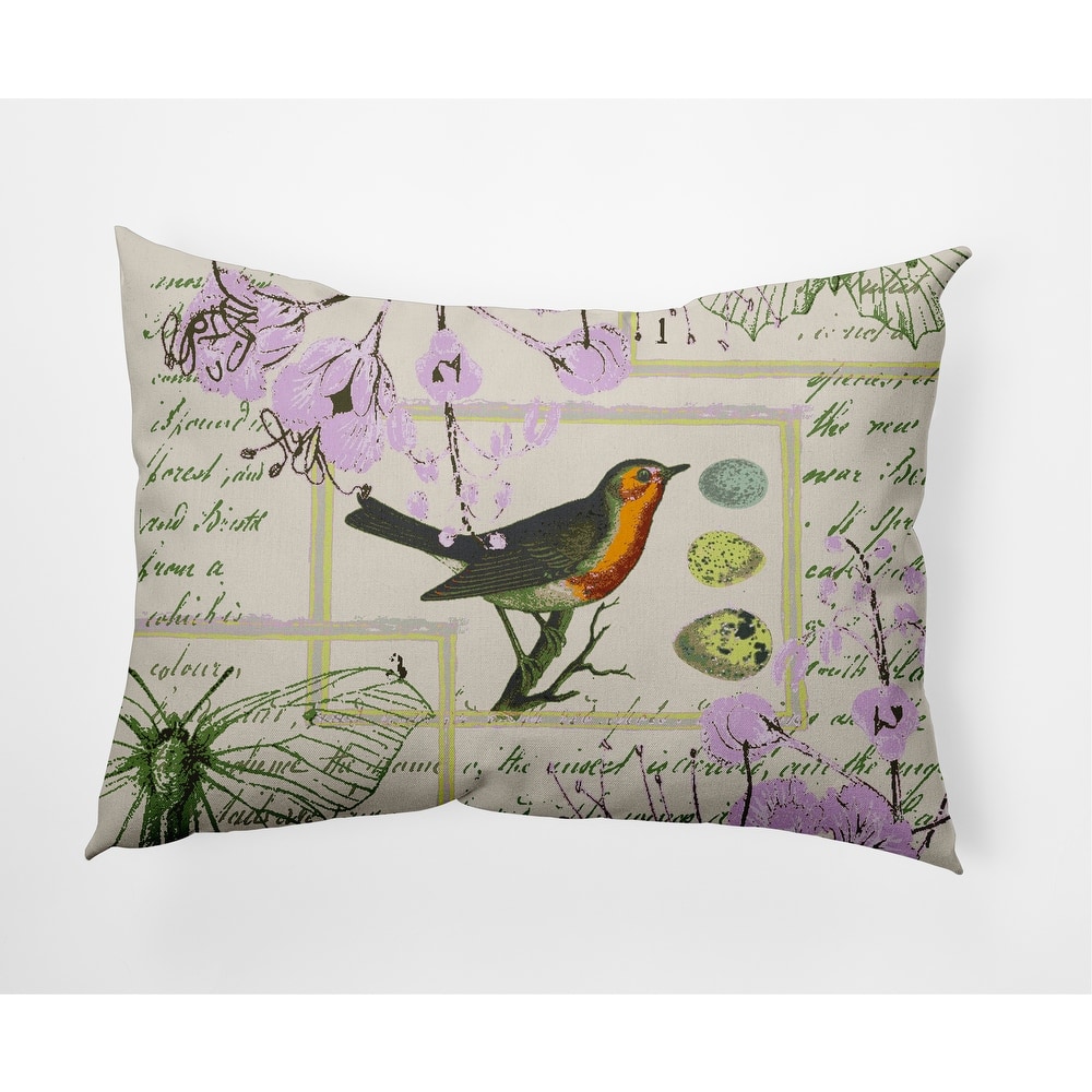 Singing Bird Indoor/Outdoor Throw Pillow