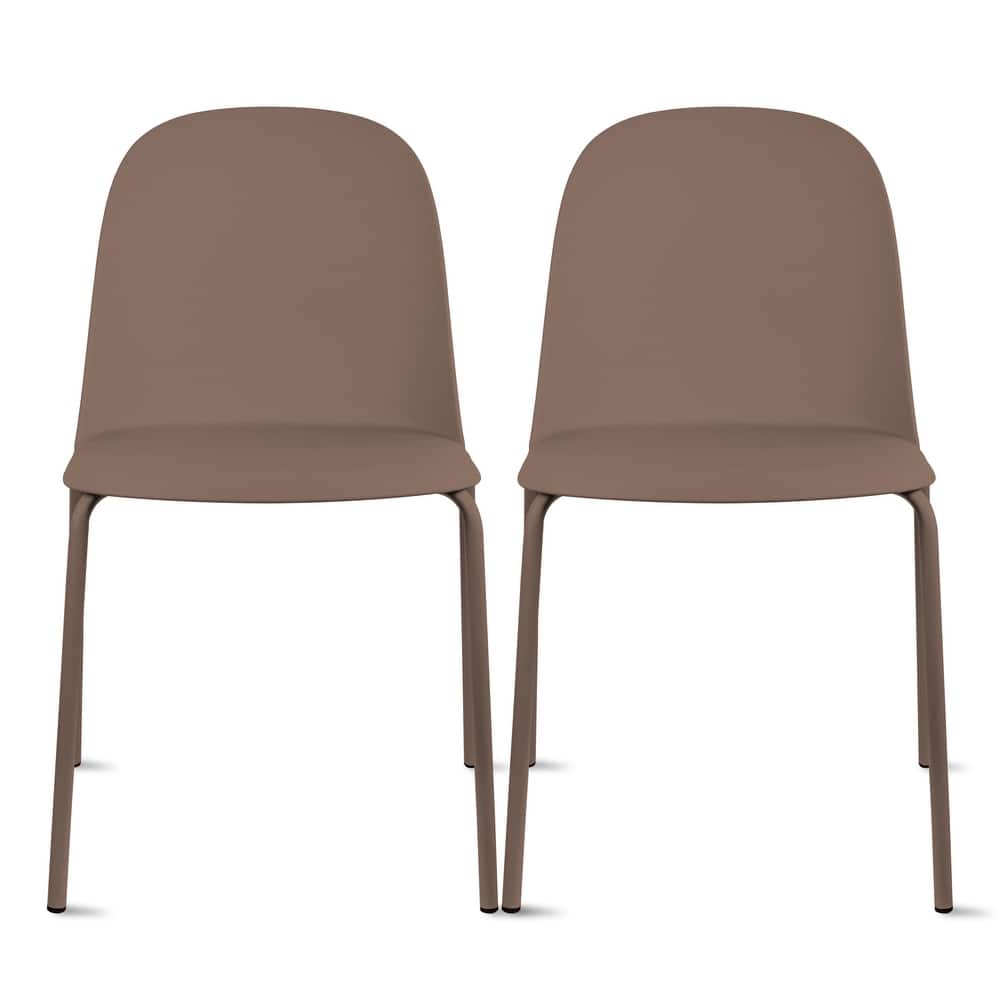 Set of 2 Plastic Dining Chairs For Kitchen Office Business Cafe Guest Waiting Room Event Party Outdoor Patio Hotel