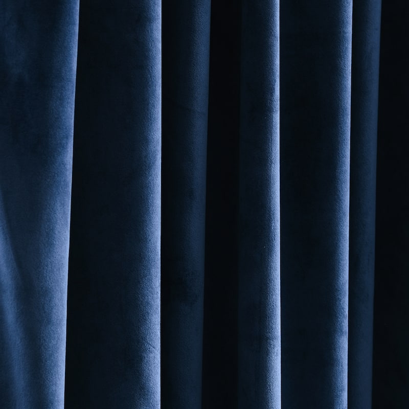 Lush Decor Prima Velvet Solid Light Filtering Back Tab Rod Pocket Window Curtain Panels Set