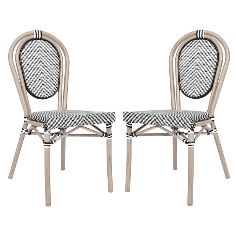 2 Pack All-Weather Commercial Paris Chairs with Metal Frames
