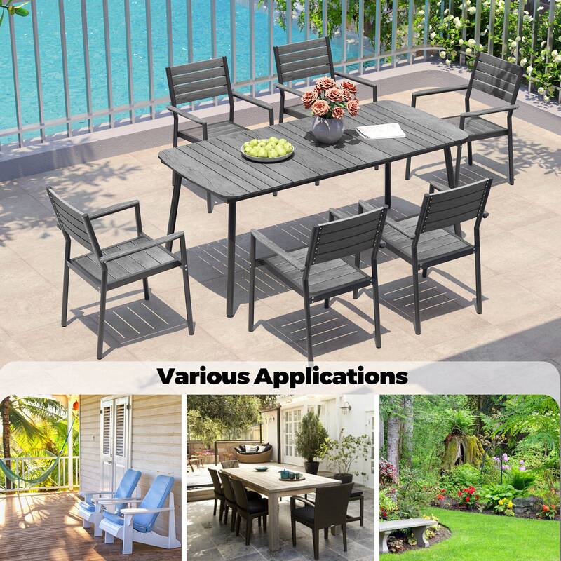 VredHom Outdoor Rectangular Aluminum Dining Table
