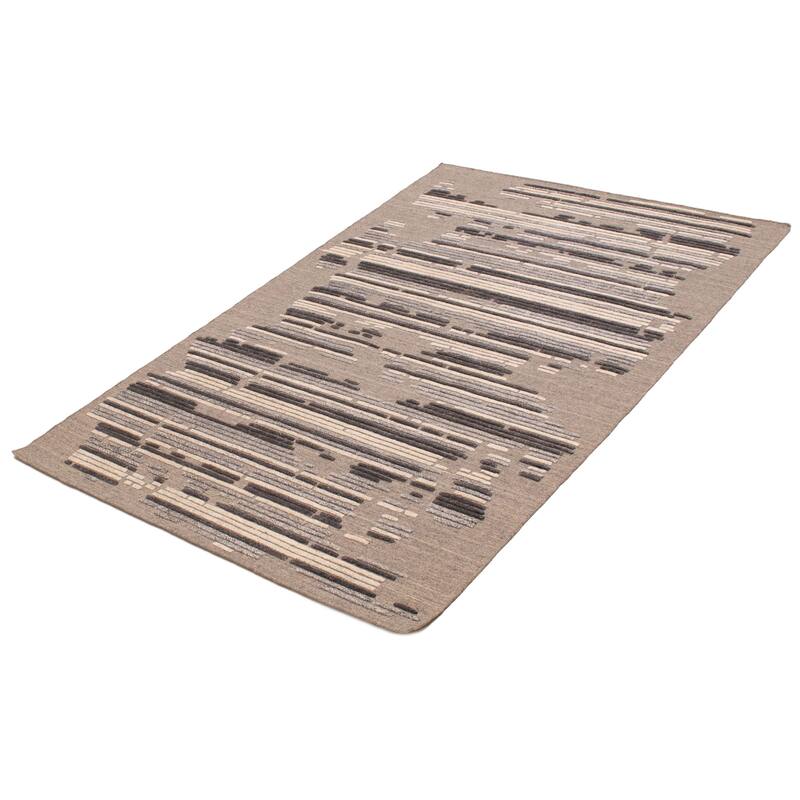 ECARPETGALLERY Hand-knotted Tangier Grey Wool Rug - 5'3 x 8'0
