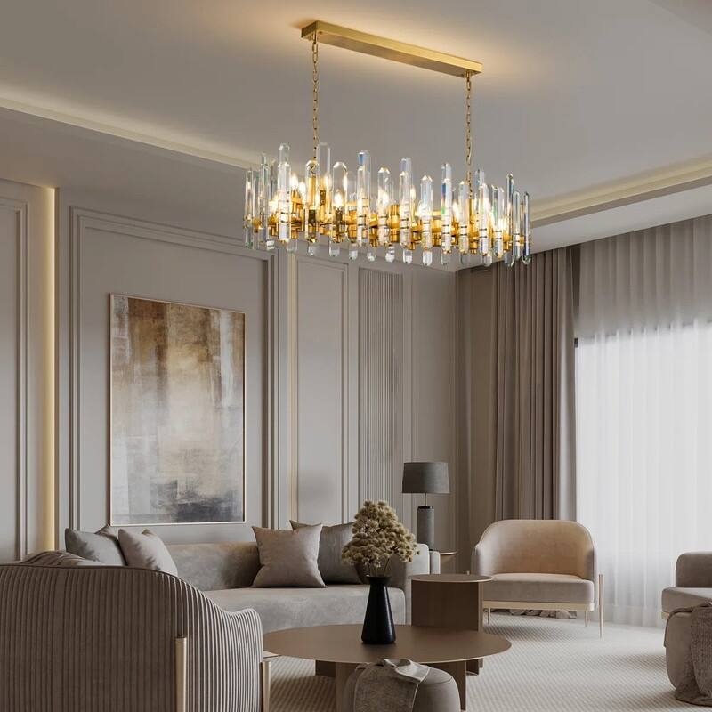 KAYLA 54in Modern Luxury Crystal Chandelier Lighting - LED Ceiling Light Fixture