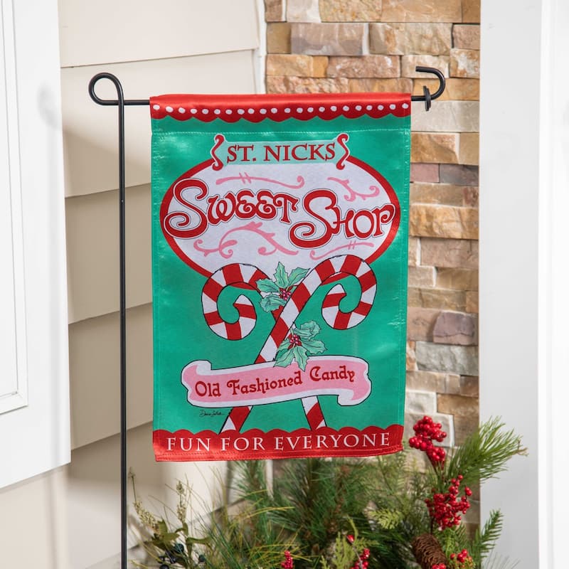 Sweet Shop Christmas Lustre Garden Flag - Multi - Color - 12.5 in x 18 in