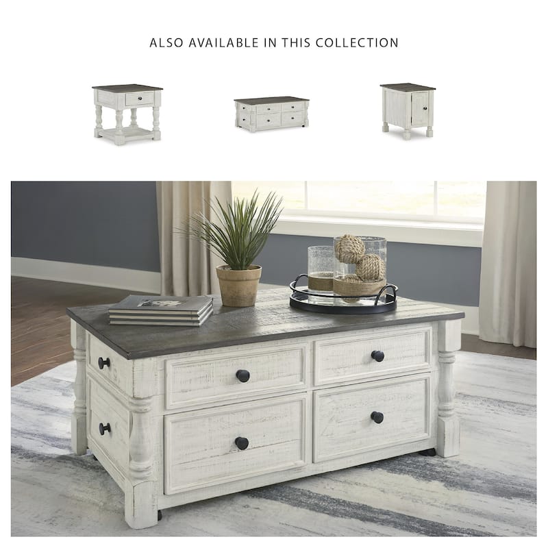 Signature Design by Ashley Havalance White/Gray Lift Top Cocktail Table - 26"W x 46"D x 20"H