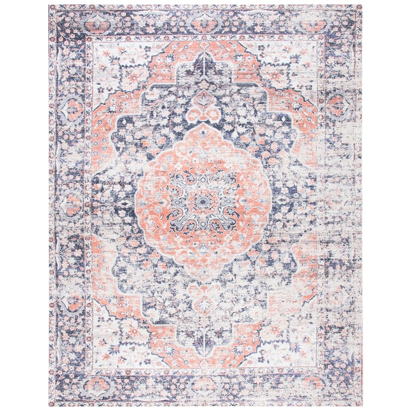 SAFAVIEH Handmade Saffron Macey Traditional Tribal Navy/Ivory Cotton Rug