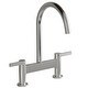 preview thumbnail 1 of 19, Bridge Kitchen Faucet Double Handle Brass Commercial 2 Holes Bridge Kitchen Sink Basin Faucets Polished Chrome