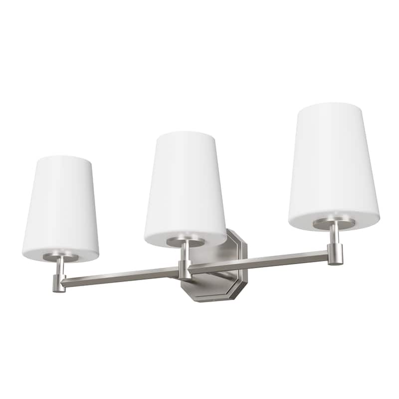 Hunter Nolita Vanity Wall Light - Bathroom - Contemporary, Transitional - White Glass Shades - Damp Rated!