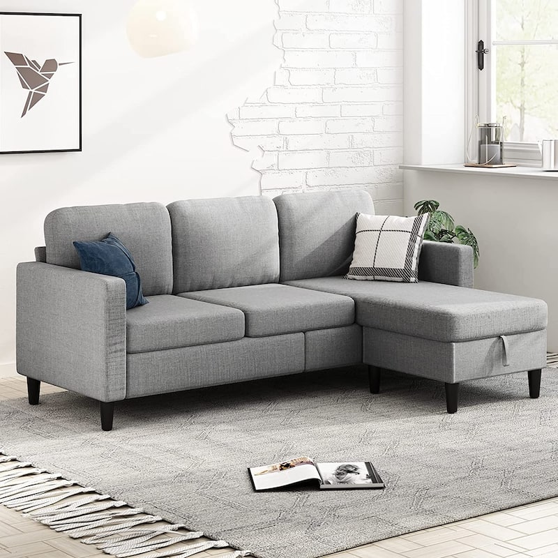 Mixoy 78"Sectional Sofa with Ottoman, Free Combination L Shaped Sofa Couch Set