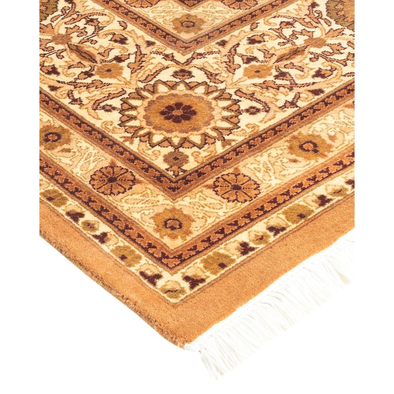 Overton Handknotted Wool Traditional Oriental Brown Area Rug - 8' x 10'