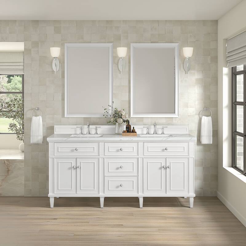 James Martin Vanities 424-V72-FENC Lorelai 72" Free Standing Double