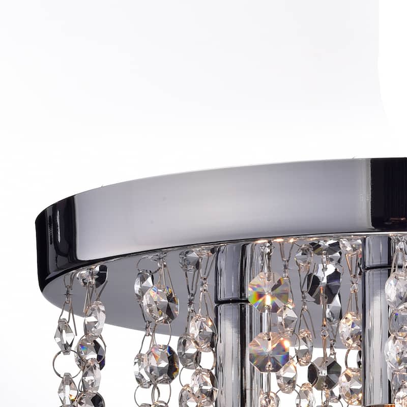Scelene Chrome Iron and Crystals 4-light Flush Mount Light