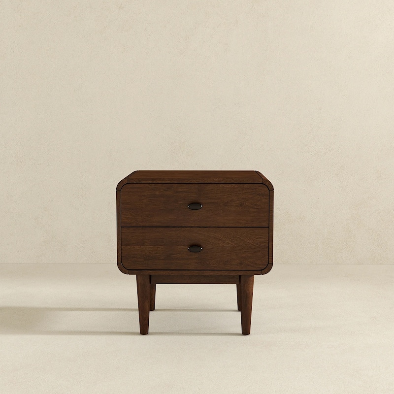 GDFStudio - Alexa Modern Mid-Century Nightstand with Solid Wood Frame & Tapered Legs