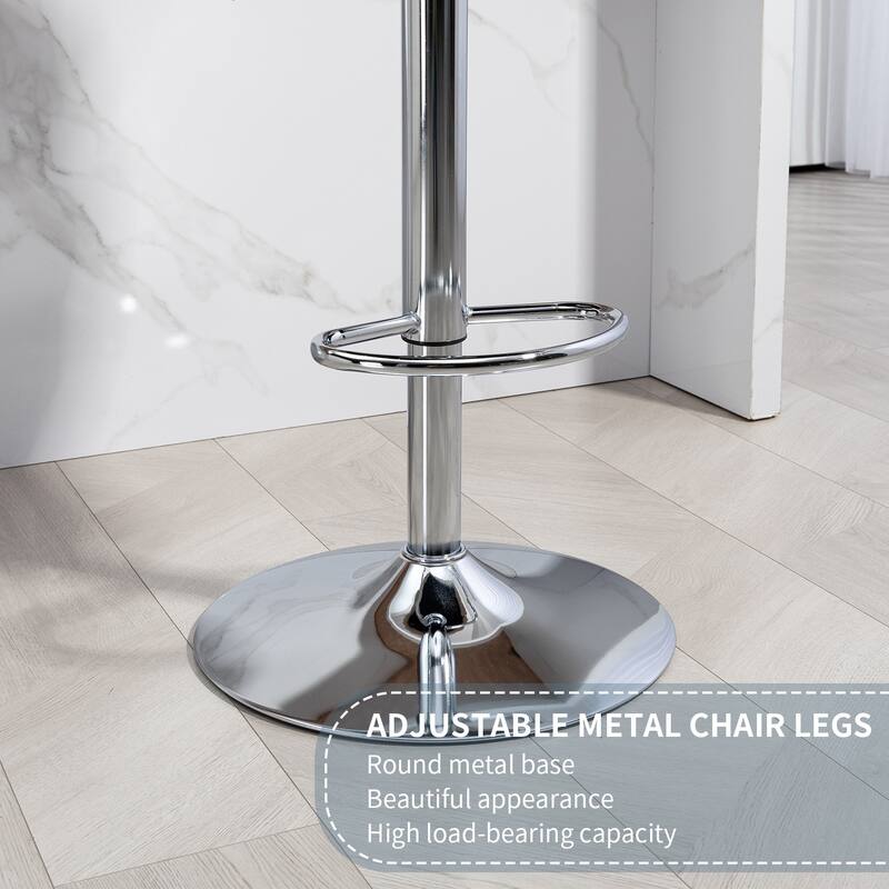 360° Rotation Bar Stools w/Adjustable Height and Woven Back Design（Set of 2） - N/A