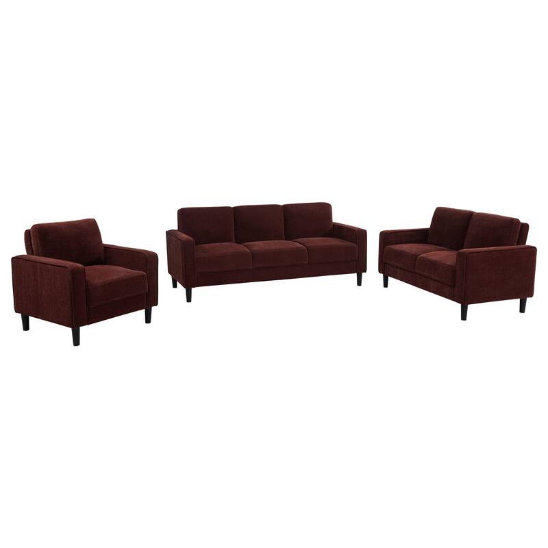 Ruth Fabric Upholstered Track Arm Sofa - 3-piece - Rust