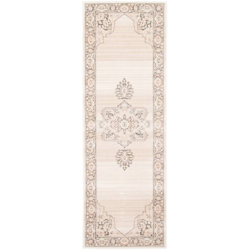 ECARPETGALLERY Machine Woven Myra Ivory Area Rug - Ivory - 2'8 x 8'2 - Runner