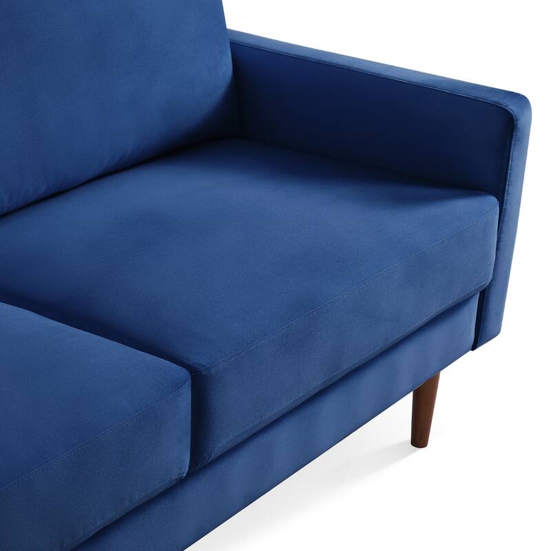 57 Inch Wide Upholstered Loveseat with Square Arms - N/A