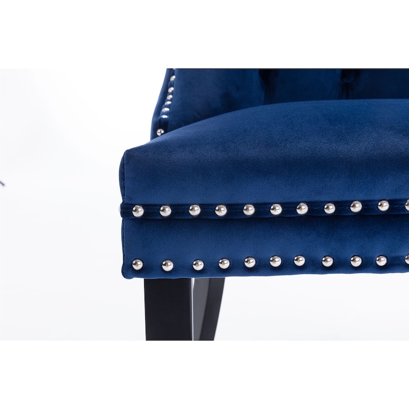 Tufted Solid Wood Velvet Dining Chair,2-Pcs Set