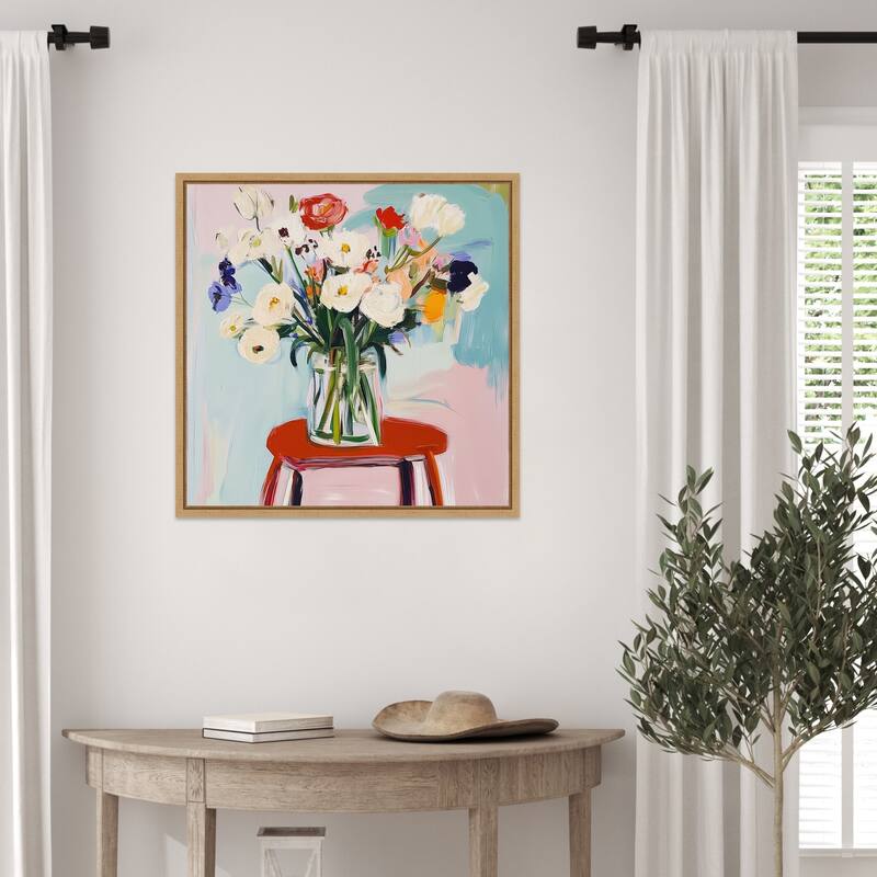 Pure Petals No. 1 by Elara Yasna Framed Canvas Wall Art Print