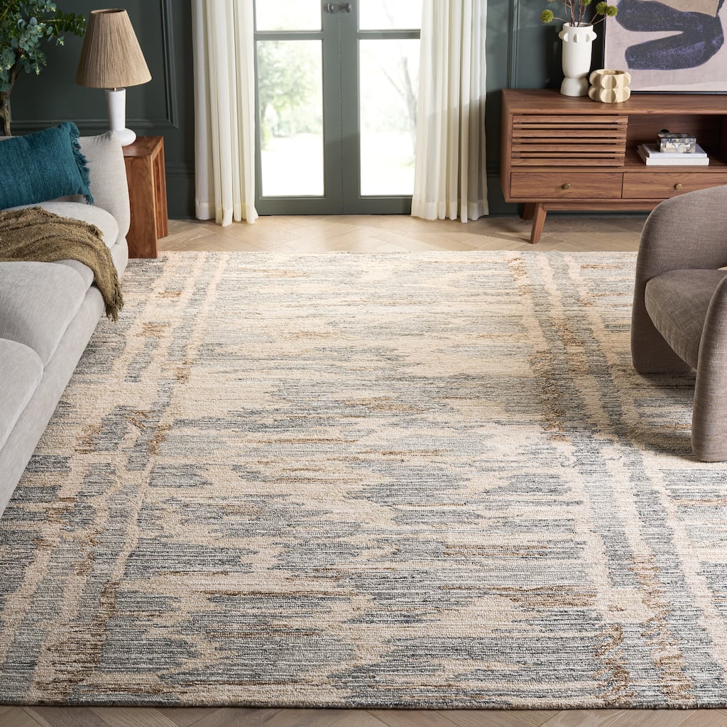 SAFAVIEH Handmade Ebony Irmgardt Modern Wool Rug