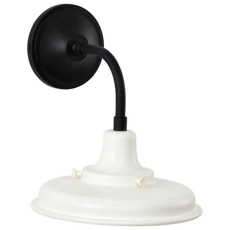 Morris Small Outdoor Lantern Black Finish White Shade