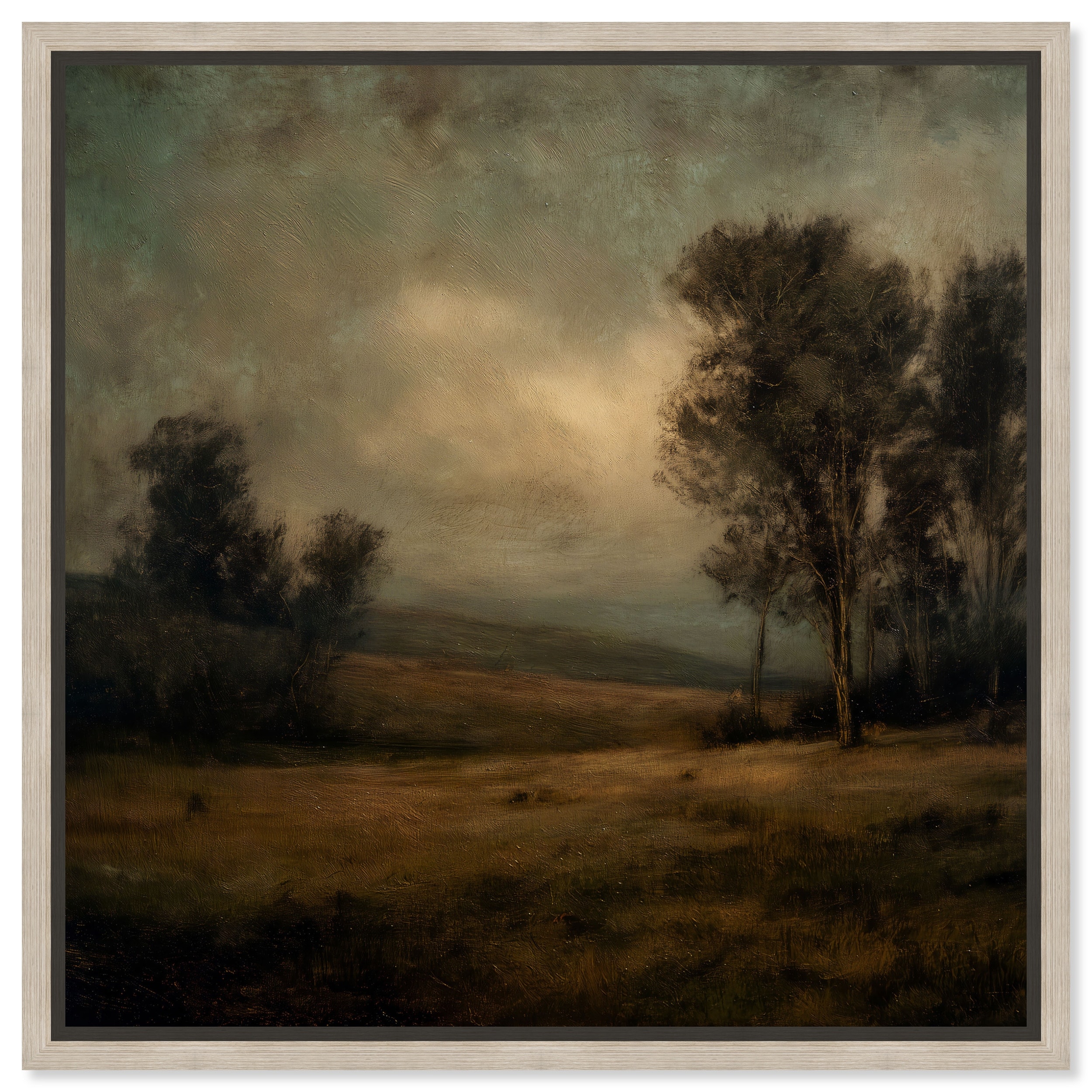 Dark Field III Vintage Wall Art Framed Canvas Print by Art Remedy