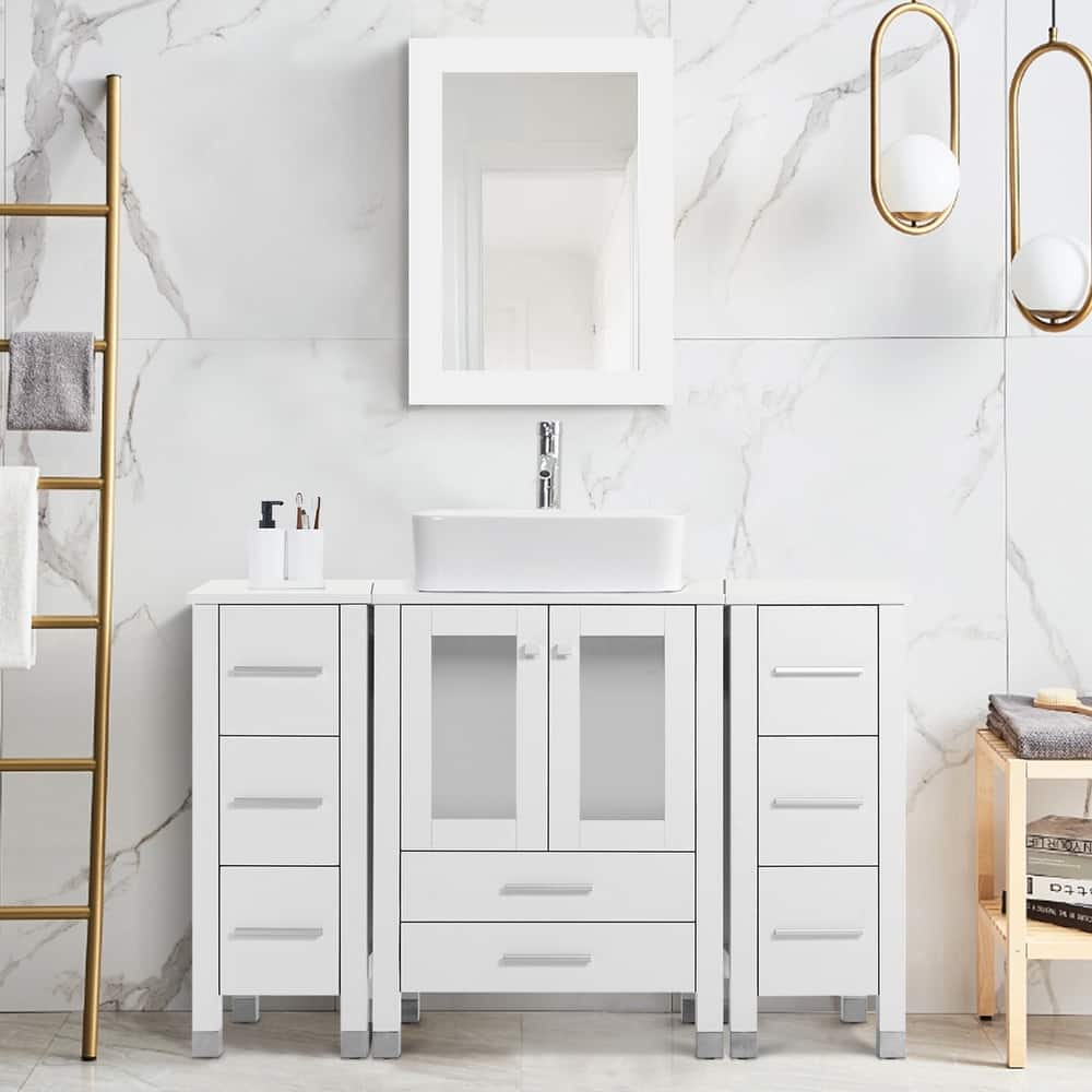 48" Bathroom Vanity with Sink Set Side Cabinet Combo