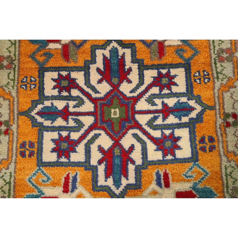 Hand Knotted Oriental 100% Wool Carpet Transitional All-Over Oranges & Rust Oushak Runner Rug - 8' 1'' X 2' 7''