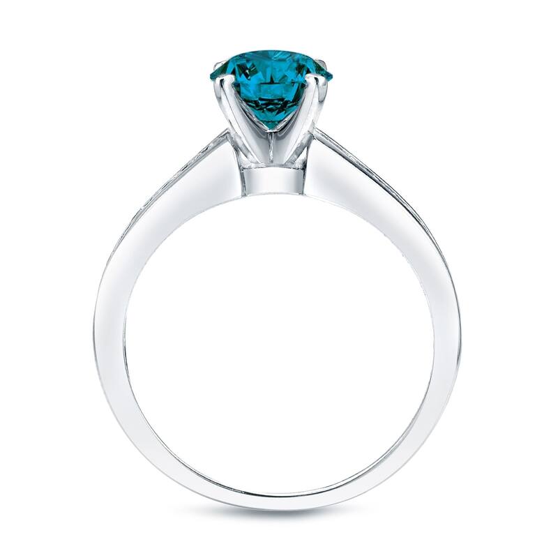 Auriya 14k Gold 1ctw Unique Blue Diamond Engagement Ring Set
