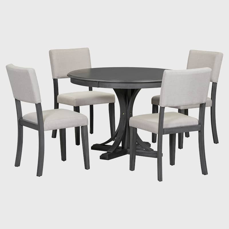 5-Piece Retro Round Dining Table Set
