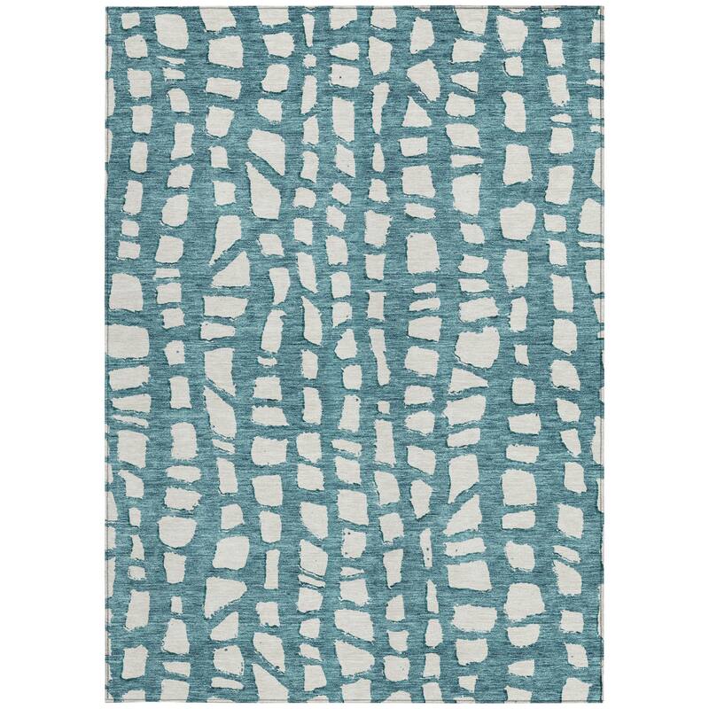 HomeRoots Abstract Transitional Rectangle Outdoor Rug