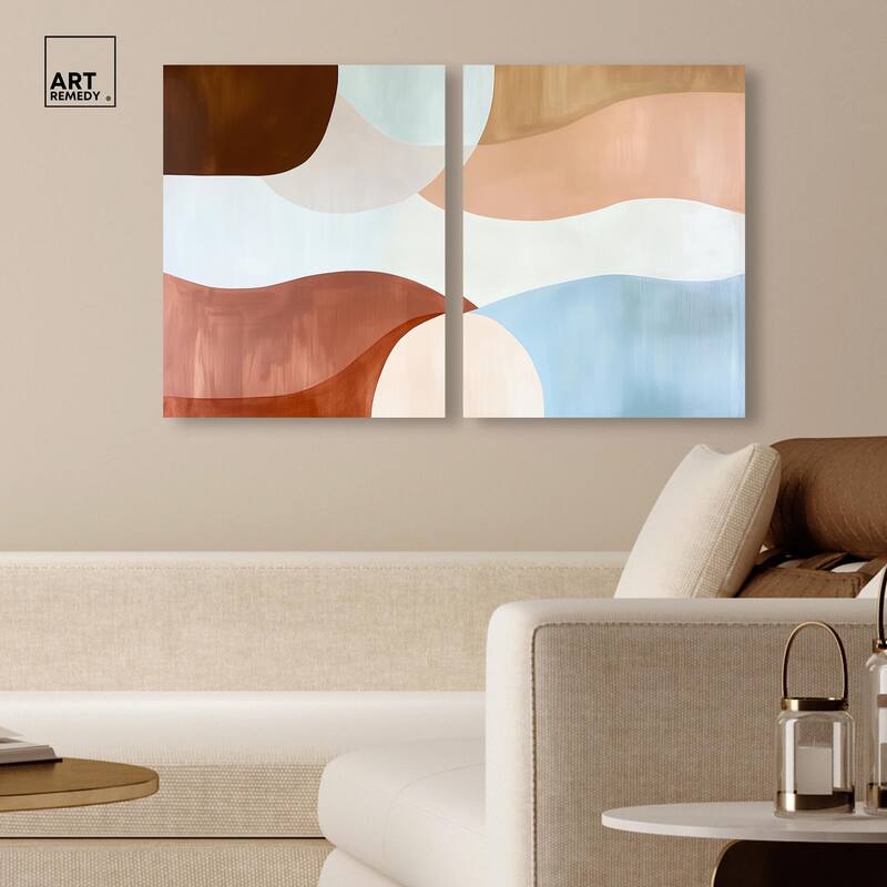 Evolving Shapes I Canvas Set of 2 by Art Remedy, Gallery Wrapped