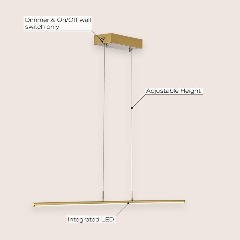 JONATHAN Y Lighting Conley 40" Wide LED Linear Chandelier