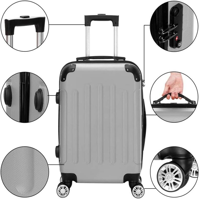3 Piece Lightweight Luggage Set, Trunk Set Spinner Suitcase With TSA Lock 20" 24'' 28"
