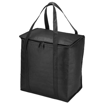 13"x8.1"x14" Insulated Reusable Grocery Bag Food Delivery Tote Bag, Black