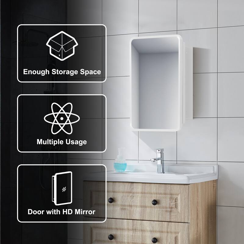 Multifunctional Wall-Mounted Mirrored Cabinet