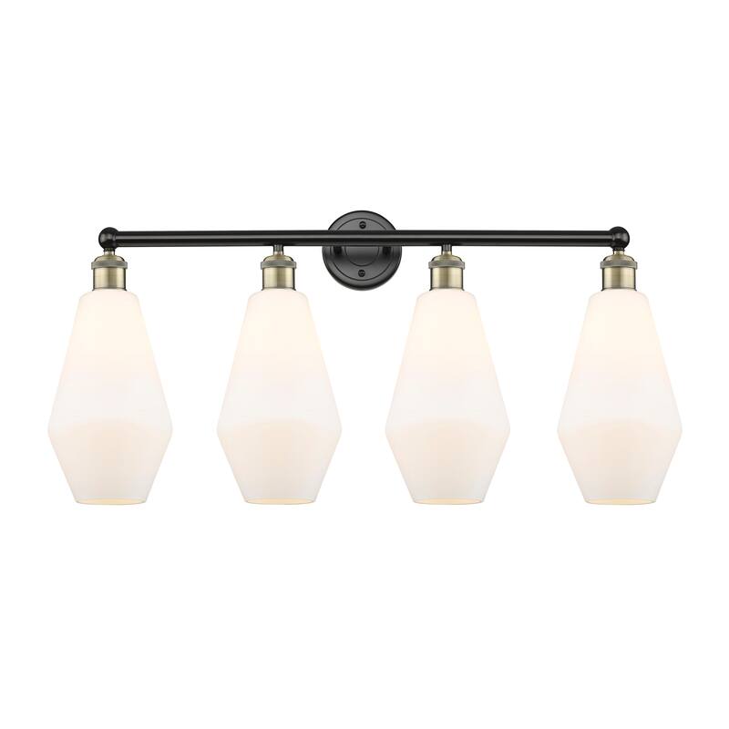 Innovations Lighting Cindyrella - 4 Light 34" Bath Vanity Light - Cased Matte White/Black Antique Brass