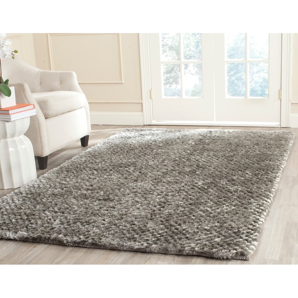 SAFAVIEH Handmade Saint Shantell Shag Yuiko Solid Polyester Rug