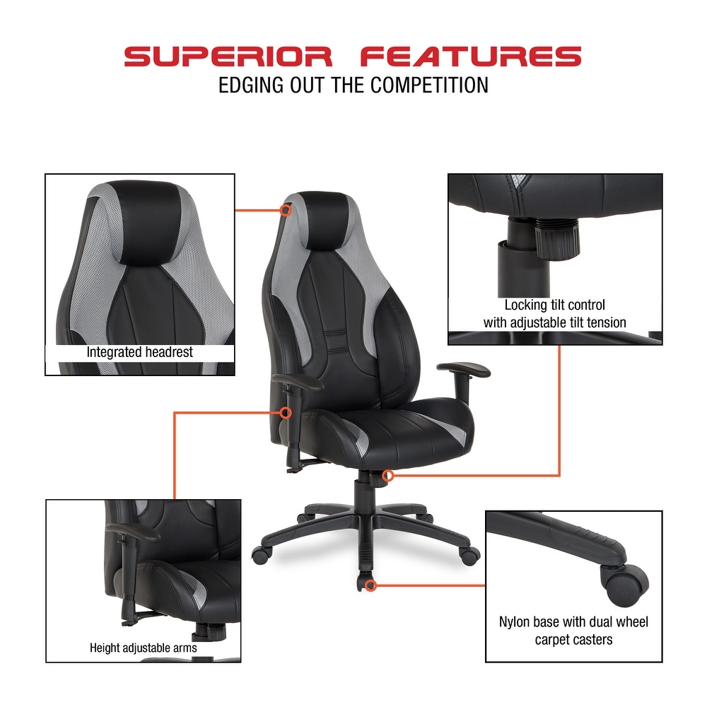 https://ak1.ostkcdn.com/images/products/is/images/direct/8a271aac758cd84ebd1d21108a54547618b92b07/Commander-Gaming-Chair-in-Black-Faux-Leather-and-Grey-Accents.jpg