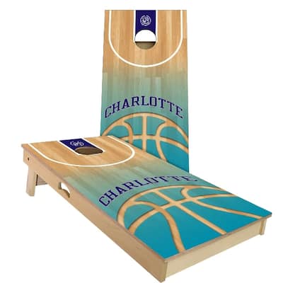 Charlotte Basketball Outdoor Cornhole Board Set