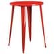 preview thumbnail 14 of 31, 30'' Round Metal Indoor-Outdoor Bar Table Set with 4 Vertical Slat Back Stools - 30"W x 30"D x 41"H