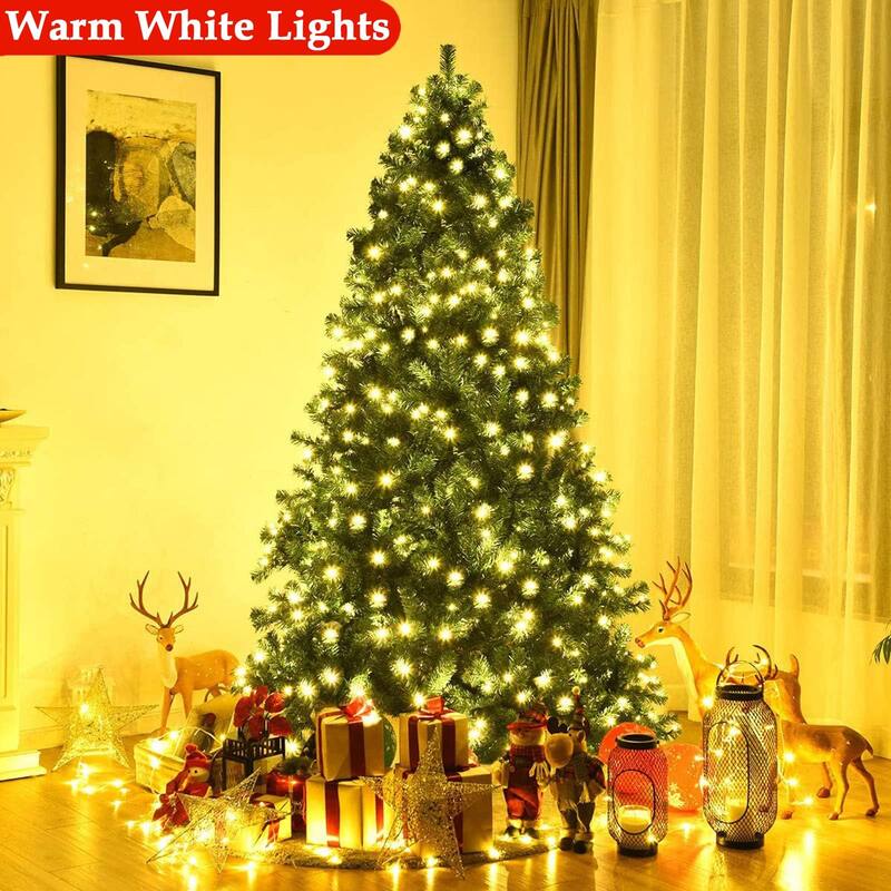 Pre-Lit Artificial 7.5ft Christmas Tree with 450 Clear Incandescent Mini Lights