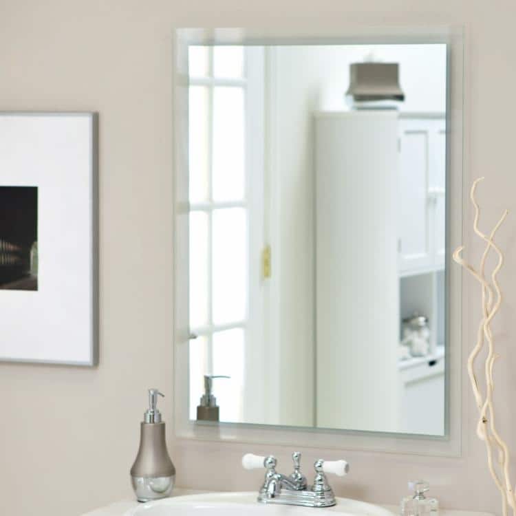Frameless Etch Border Mirror - Silver