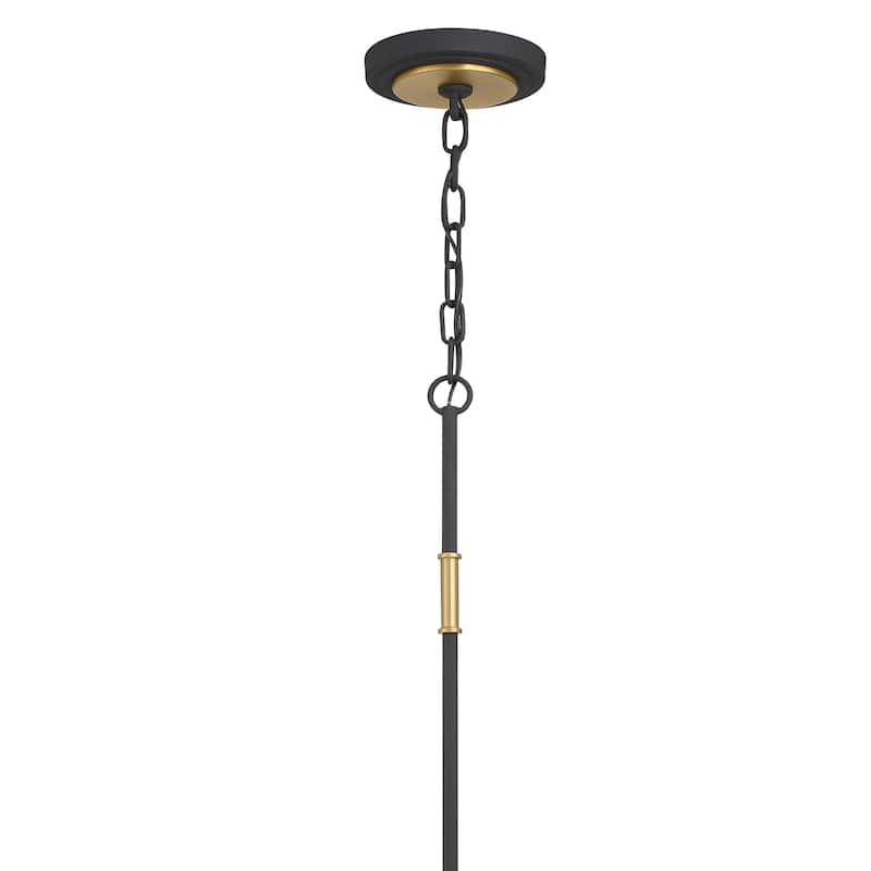 Niles 6 Light Black Forged & Modern Gold Chandelier - 54"W x 22.25"H
