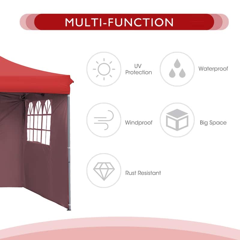 Ainfox 10x20ft Pop Up Canopy Tent Outdoor Instant Folding Canopy with 4 Sidewalls for Wedding Beach Camping