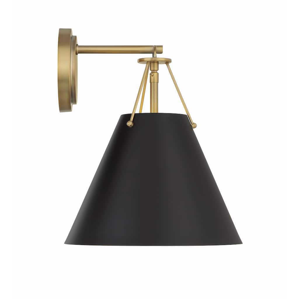 Xavier 1 Light Vibrant Gold Sconce - 10"W x 12.5"H x 10.5"D